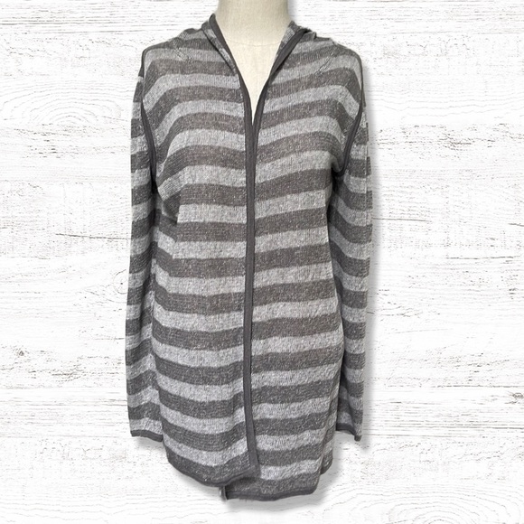 Eileen Fisher Sweaters - { Eileen Fisher } - Organic Linen Hooded Cardigan